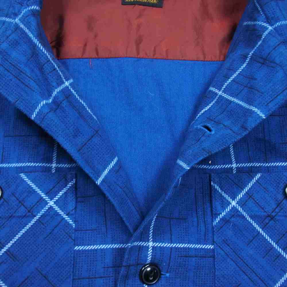 テンダーロイン T-PRINT FLANNEL SHT プリント フランネル オープンカラー シャツ ブルー系 S【中古】