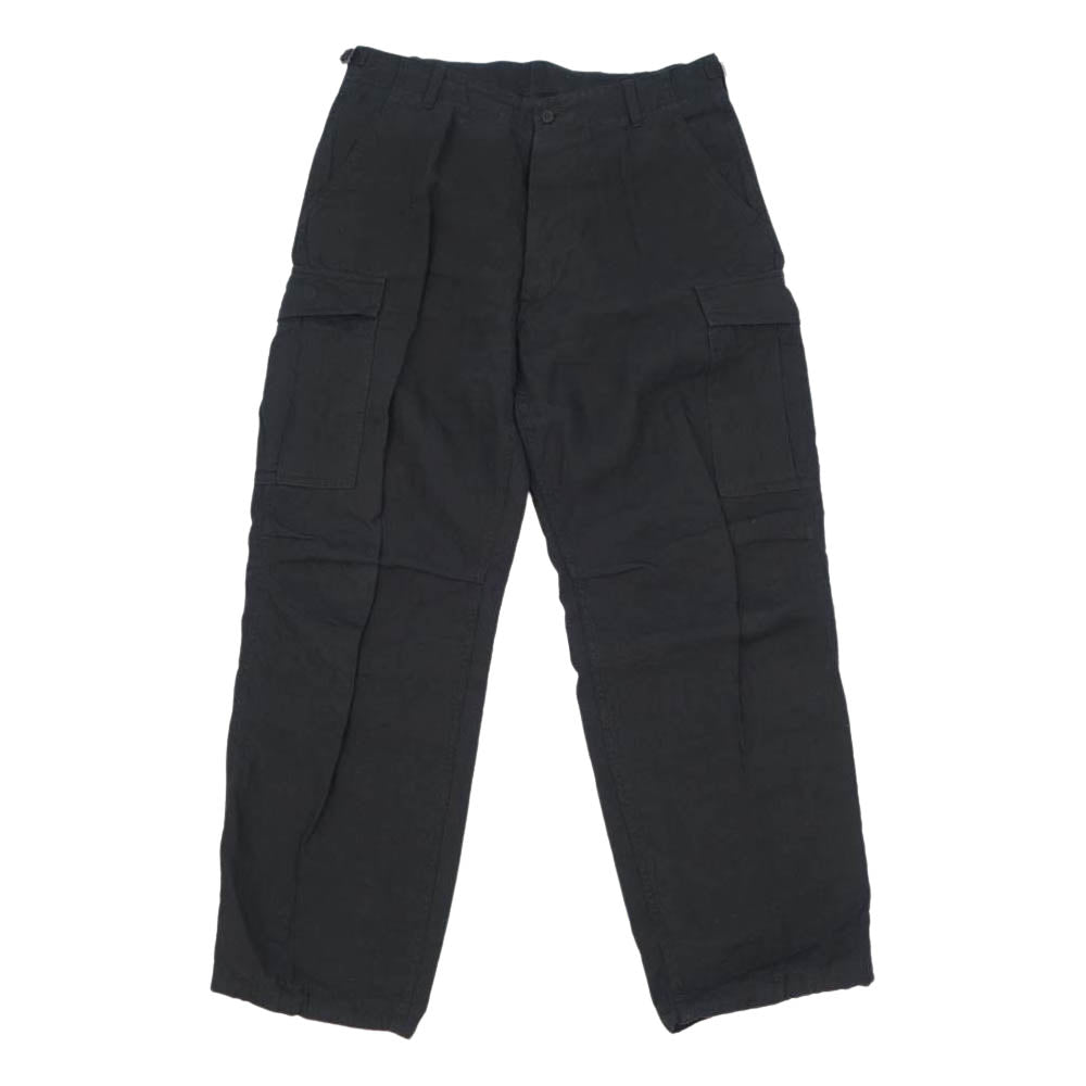 COMOLI コモリ 21SS T01-03014 リネン B.D.U カーゴ パンツ ブラック系 2【中古】