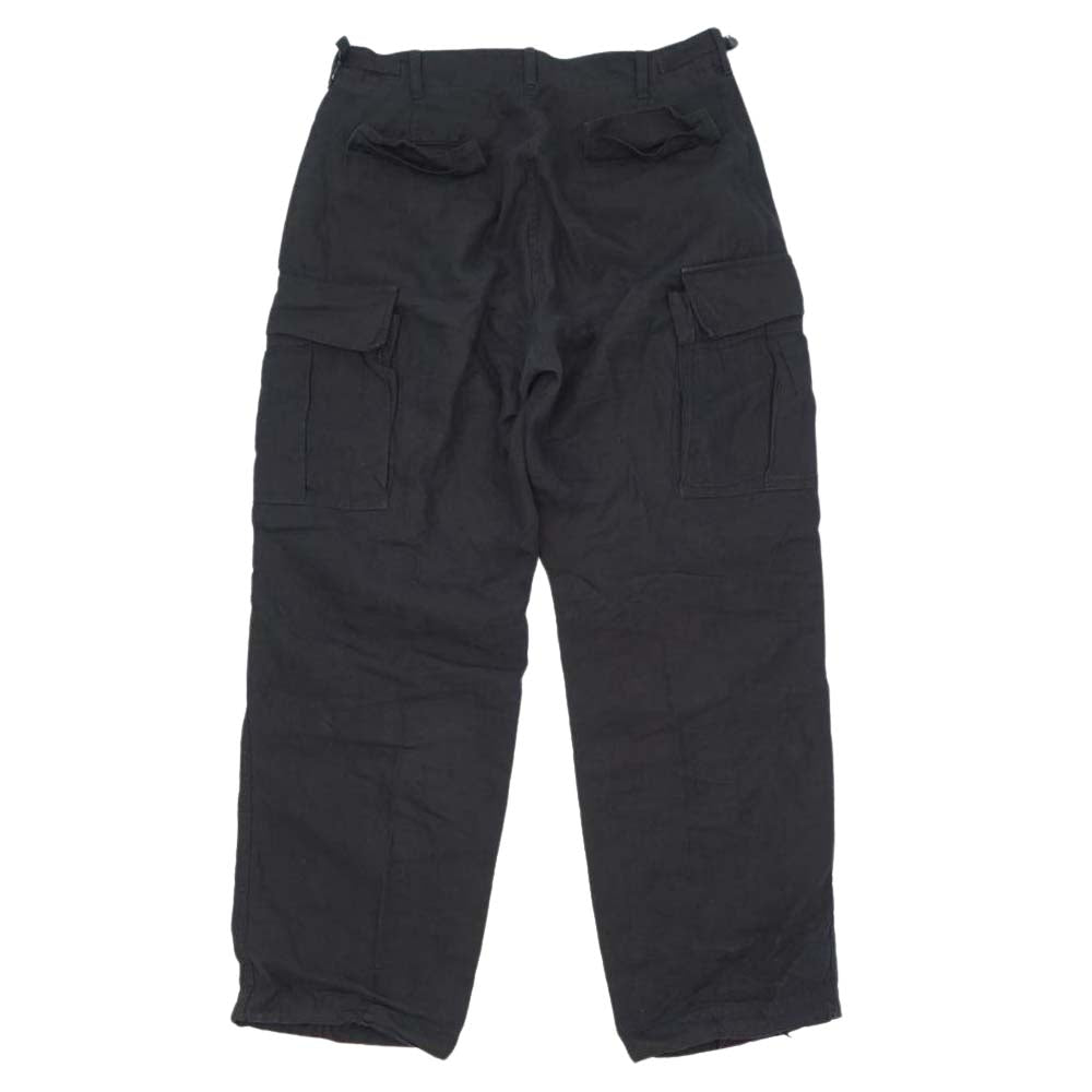 COMOLI コモリ 21SS T01-03014 リネン B.D.U カーゴ パンツ ブラック系 2【中古】