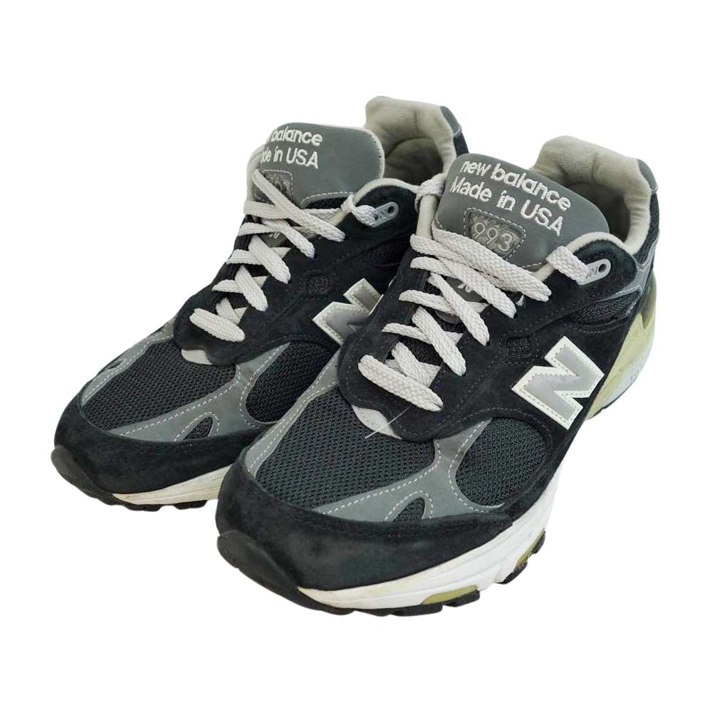 NEW BALANCE ニューバランス MR993BK USA製 スエード ローカット スニーカー  ブラック系 25cm【中古】