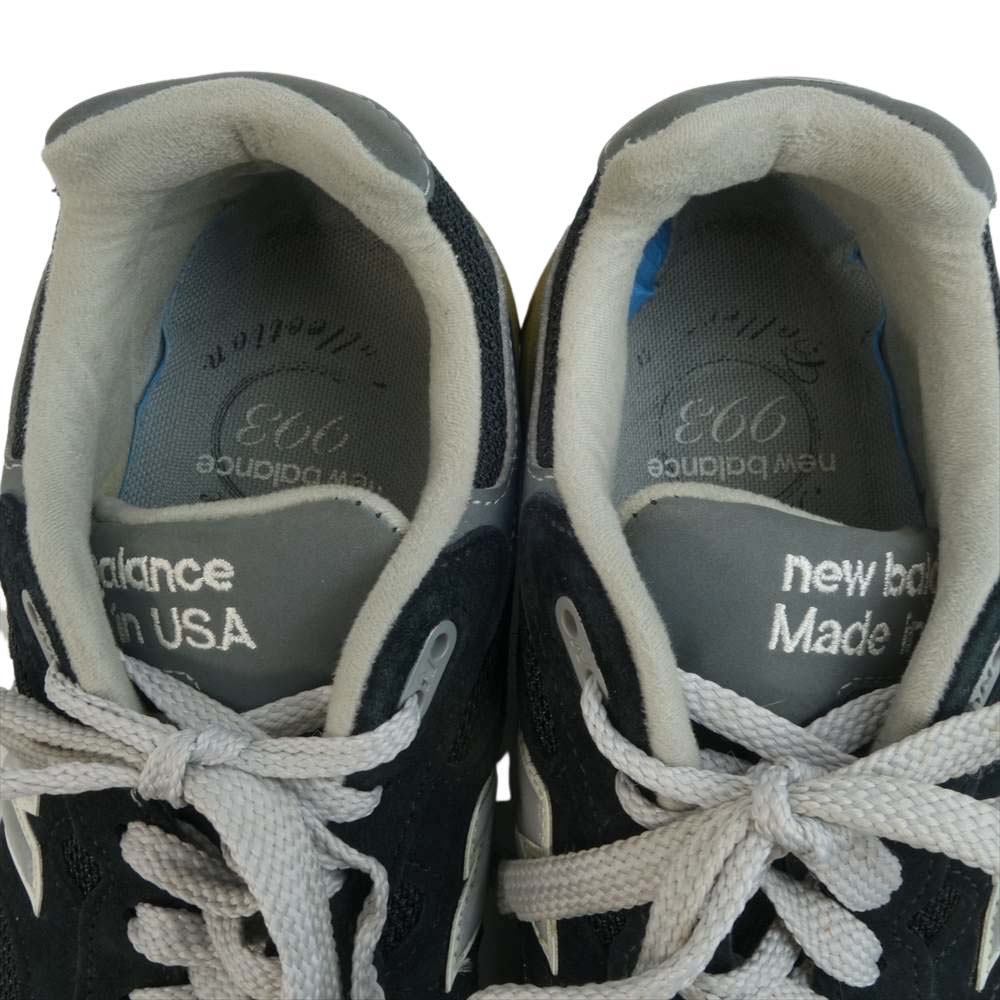 NEW BALANCE ニューバランス MR993BK USA製 スエード ローカット スニーカー  ブラック系 25cm【中古】