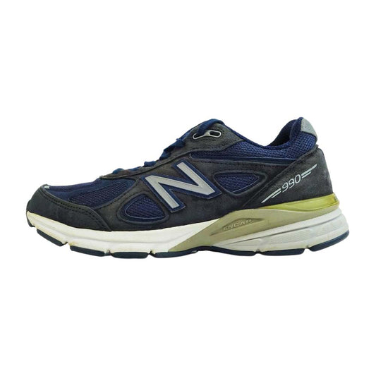 NEW BALANCE ニューバランス M990NV4 USA製 スエード ローカット スニーカー  ネイビー系 25cm【中古】