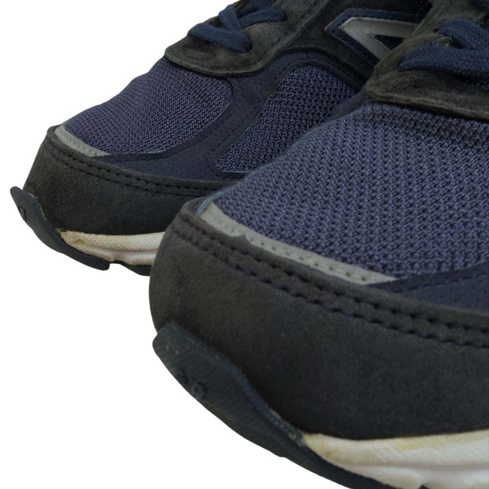 NEW BALANCE ニューバランス M990NV4 USA製 スエード ローカット スニーカー  ネイビー系 25cm【中古】