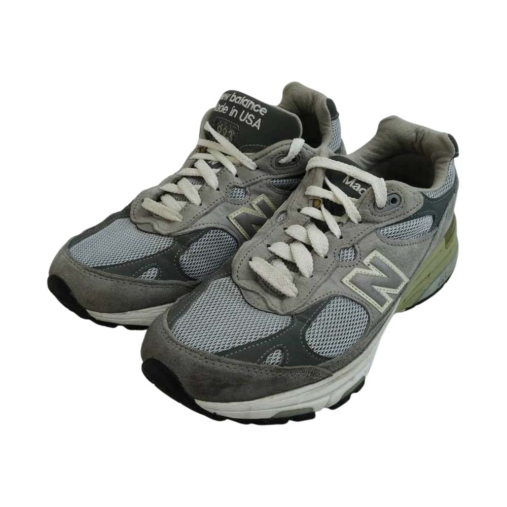 NEW BALANCE ニューバランス MR993GL USA製 スエード ローカット スニーカー  グレー系 25cm【中古】