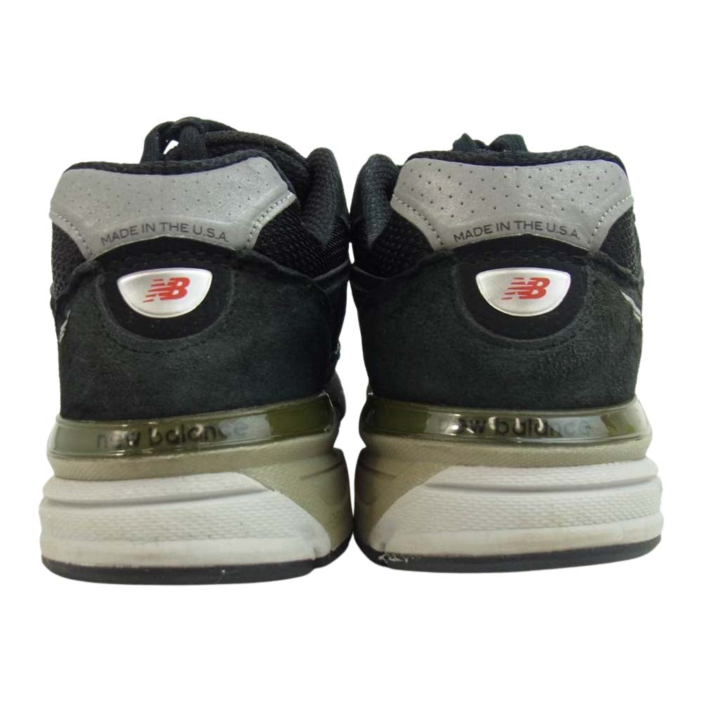 NEW BALANCE ニューバランス M990TB3 USA製 スエード ローカット スニーカー  ブラック系 25cm【中古】
