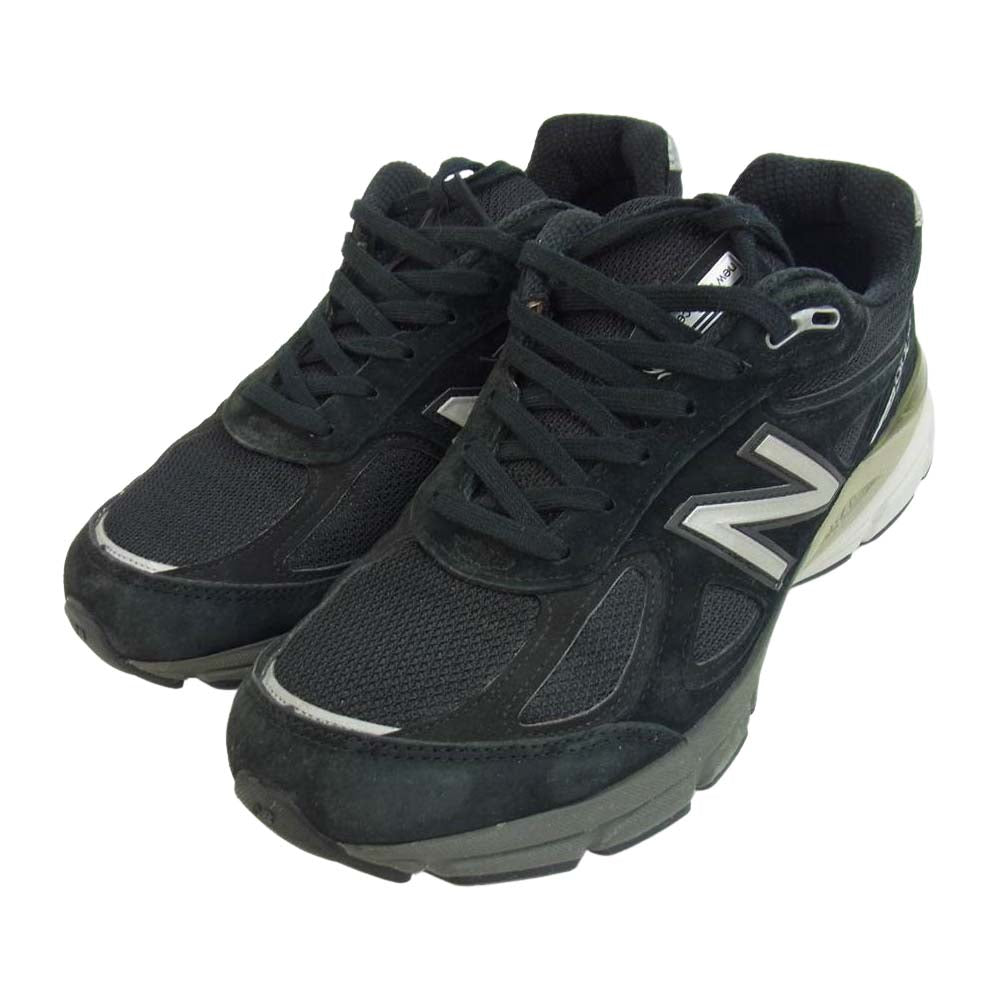 NEW BALANCE ニューバランス M990BK4 USA製 スエード ローカット スニーカー  ブラック系 25cm【中古】