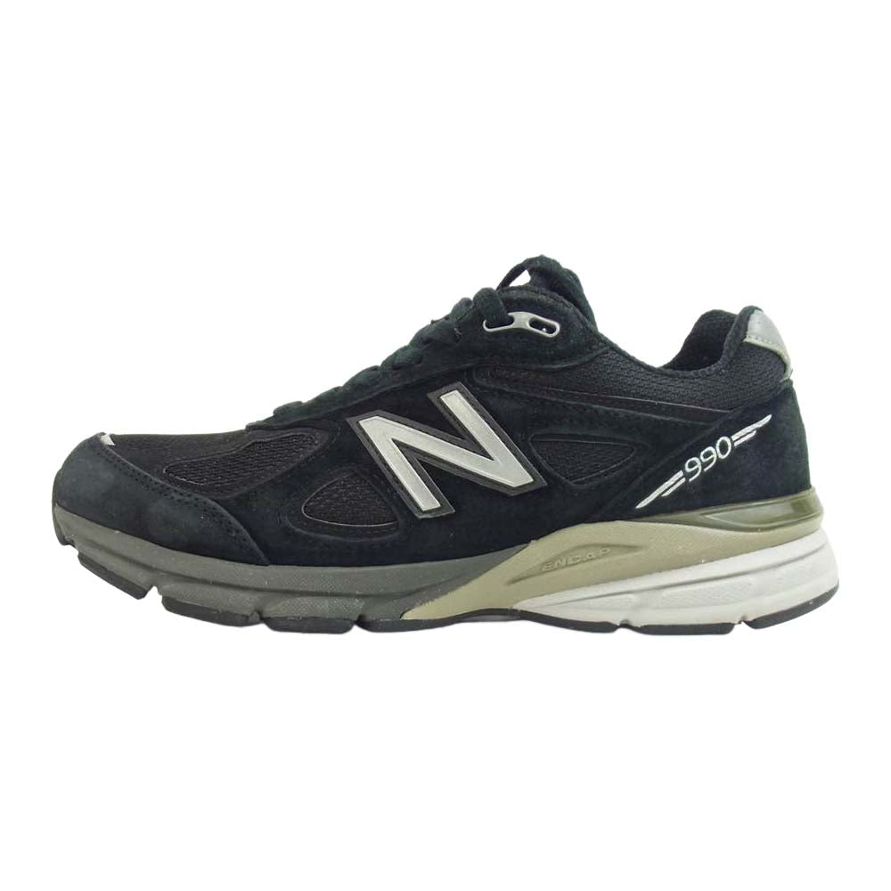 NEW BALANCE ニューバランス M990BK4 USA製 スエード ローカット スニーカー  ブラック系 25cm【中古】
