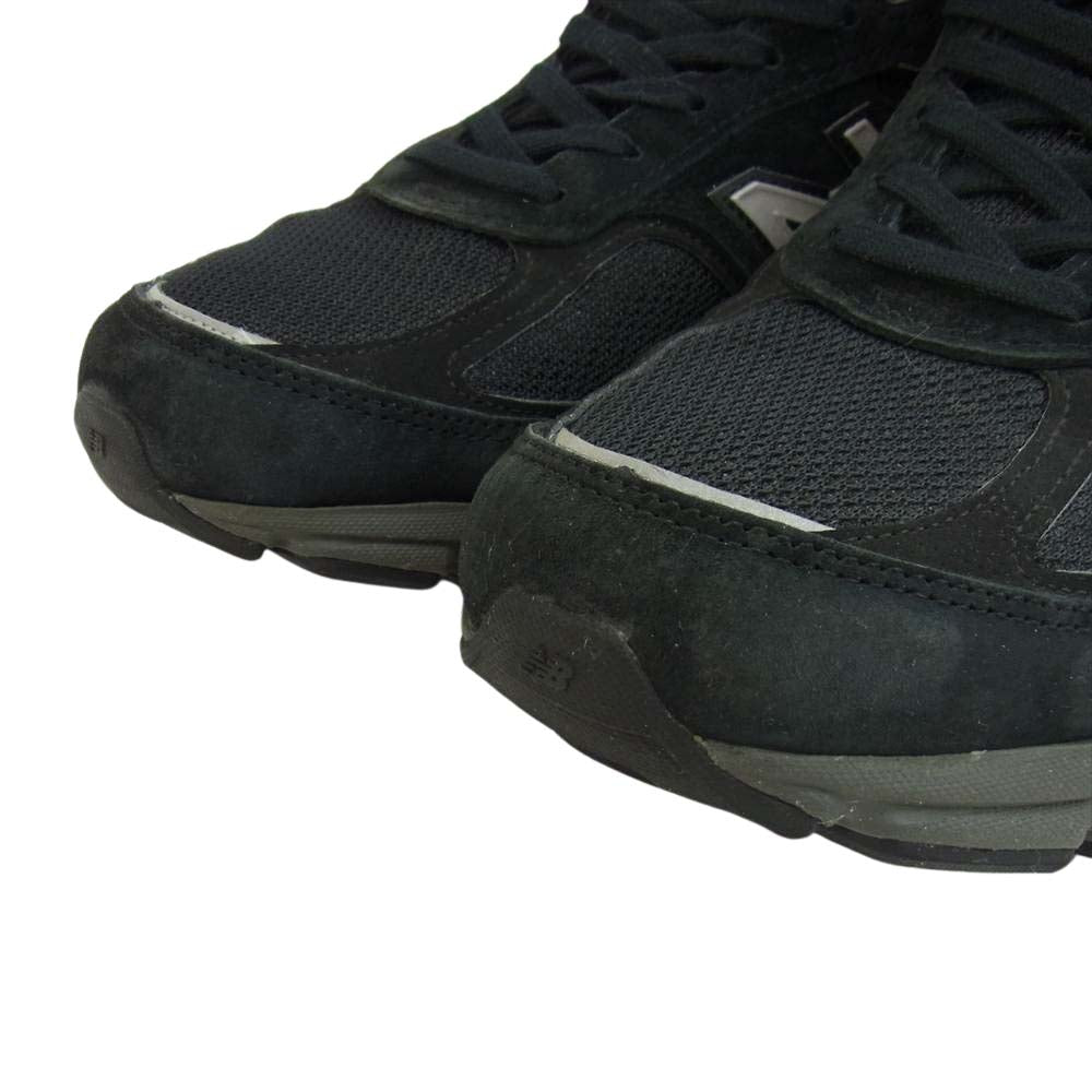 NEW BALANCE ニューバランス M990BK4 USA製 スエード ローカット スニーカー  ブラック系 25cm【中古】