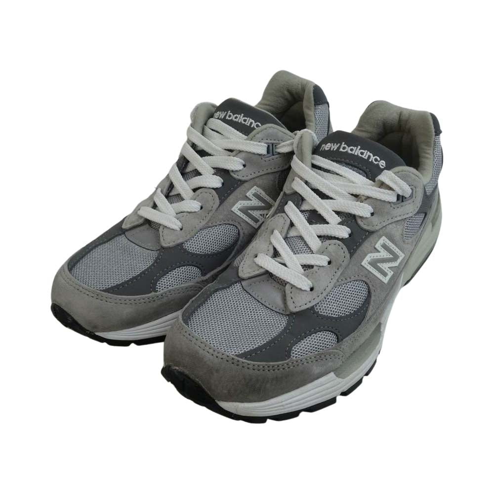 NEW BALANCE ニューバランス 992GR USA製 スエード ローカット スニーカー  グレー系 25cm【美品】【中古】