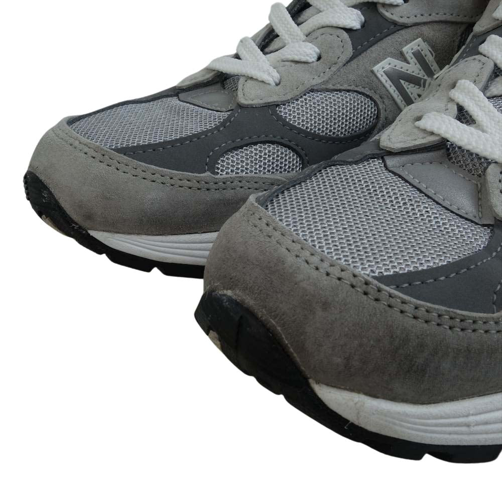 NEW BALANCE ニューバランス 992GR USA製 スエード ローカット スニーカー  グレー系 25cm【美品】【中古】