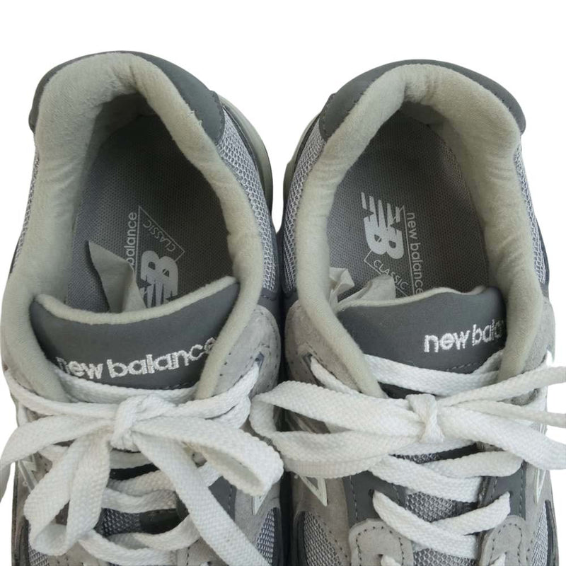 NEW BALANCE ニューバランス 992GR USA製 スエード ローカット スニーカー グレー系 25cm【美品】【中古】