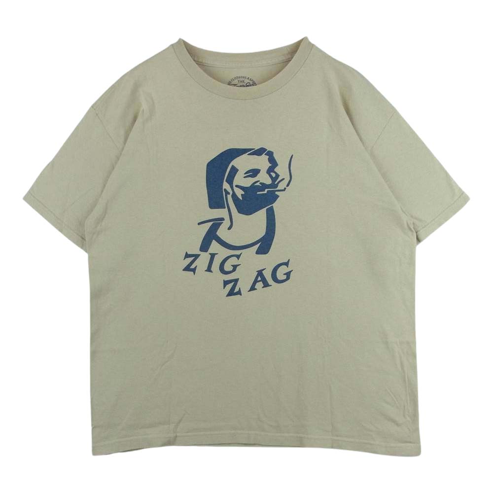 TENDERLOIN テンダーロイン T-TEE ZIG ZAG 半袖 Tシャツ コットン 日本製 ベージュ系 L【中古】