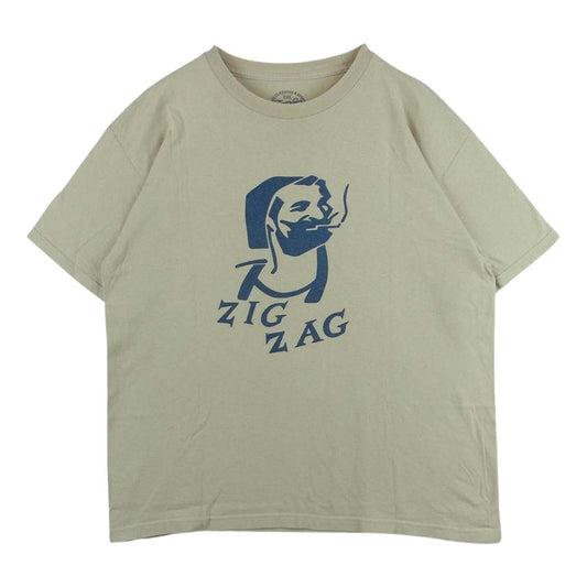 TENDERLOIN テンダーロイン T-TEE ZIG ZAG 半袖 Tシャツ コットン 日本製 ベージュ系 L【中古】