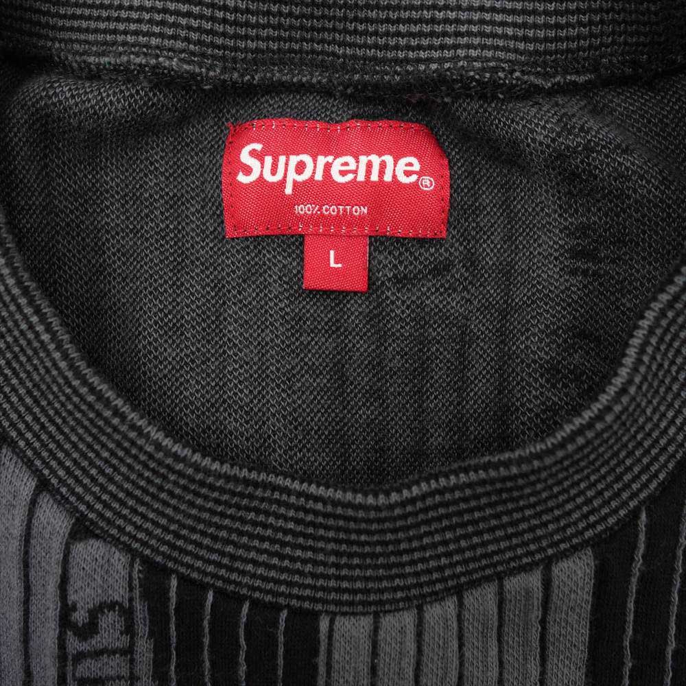 Supreme シュプリーム 20AW Textured Stripe Crewneck テクスチャード ストライプ クルーネック グレー系 L【中古】