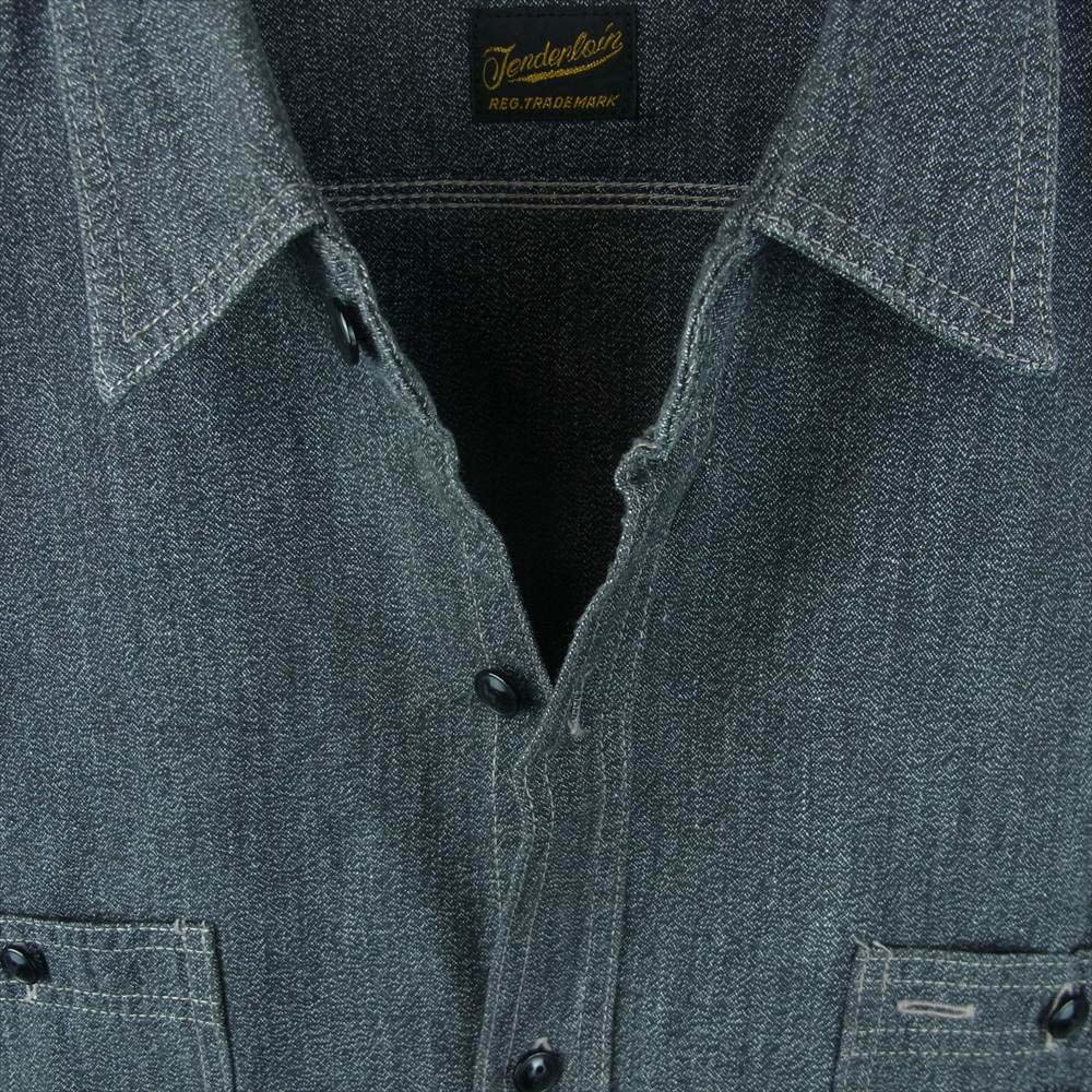 TENDERLOIN テンダーロイン T-SALT'N PEPPER SHT シャンブレー 長袖 シャツ コットン 日本製 グレー系 L【中古】