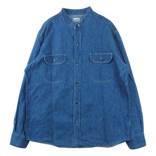TENDERLOIN テンダーロイン T-DENIM STAND SHT デニム スタンドカラー 長袖 シャツ インディゴブルー系 L【中古】