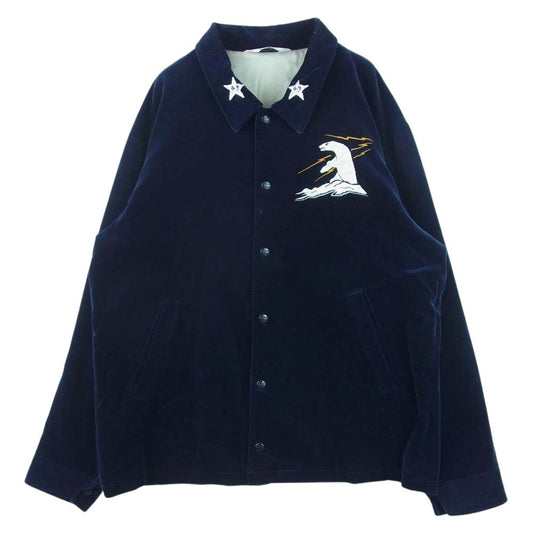 TENDERLOIN テンダーロイン T-SOUVENIR JKT スーベニア ベロア スカジャン ジャケット ネイビー系 L【中古】