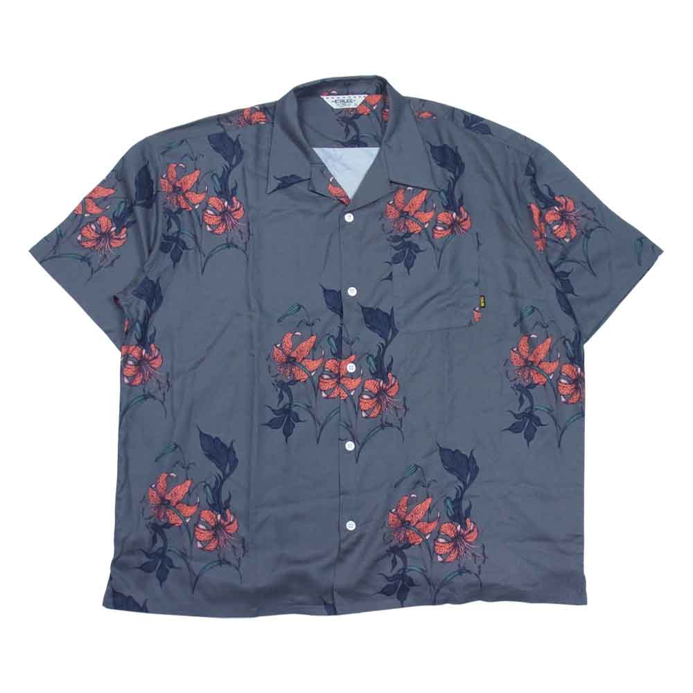 CALEE キャリー × 村上実帆 21SS MIHO MURAKAMI ALLOVER FLOWER PATTERN S/S SHIRT ハワイアン アロハ シャツ ダークグレー系 XL【美品】【中古】