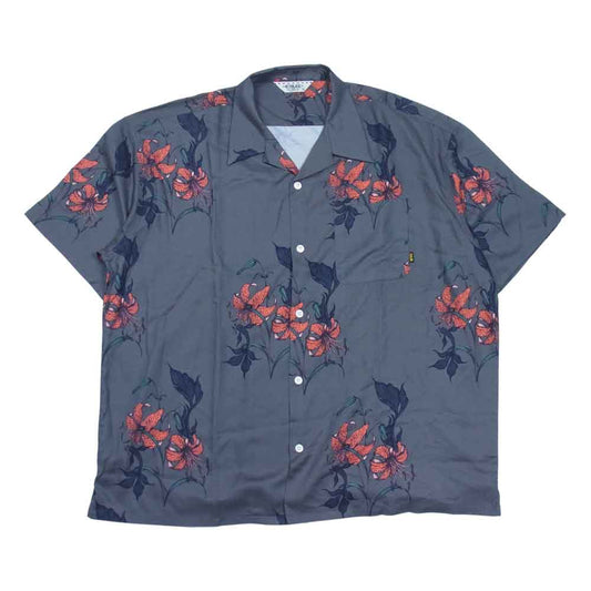 CALEE キャリー × 村上実帆 21SS MIHO MURAKAMI ALLOVER FLOWER PATTERN S/S SHIRT ハワイアン アロハ シャツ ダークグレー系 XL【美品】【中古】