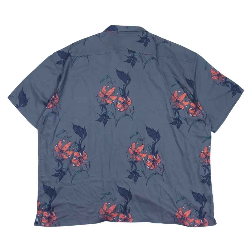 CALEE キャリー × 村上実帆 21SS MIHO MURAKAMI ALLOVER FLOWER PATTERN S/S SHIRT ハワイアン アロハ シャツ ダークグレー系 XL【美品】【中古】