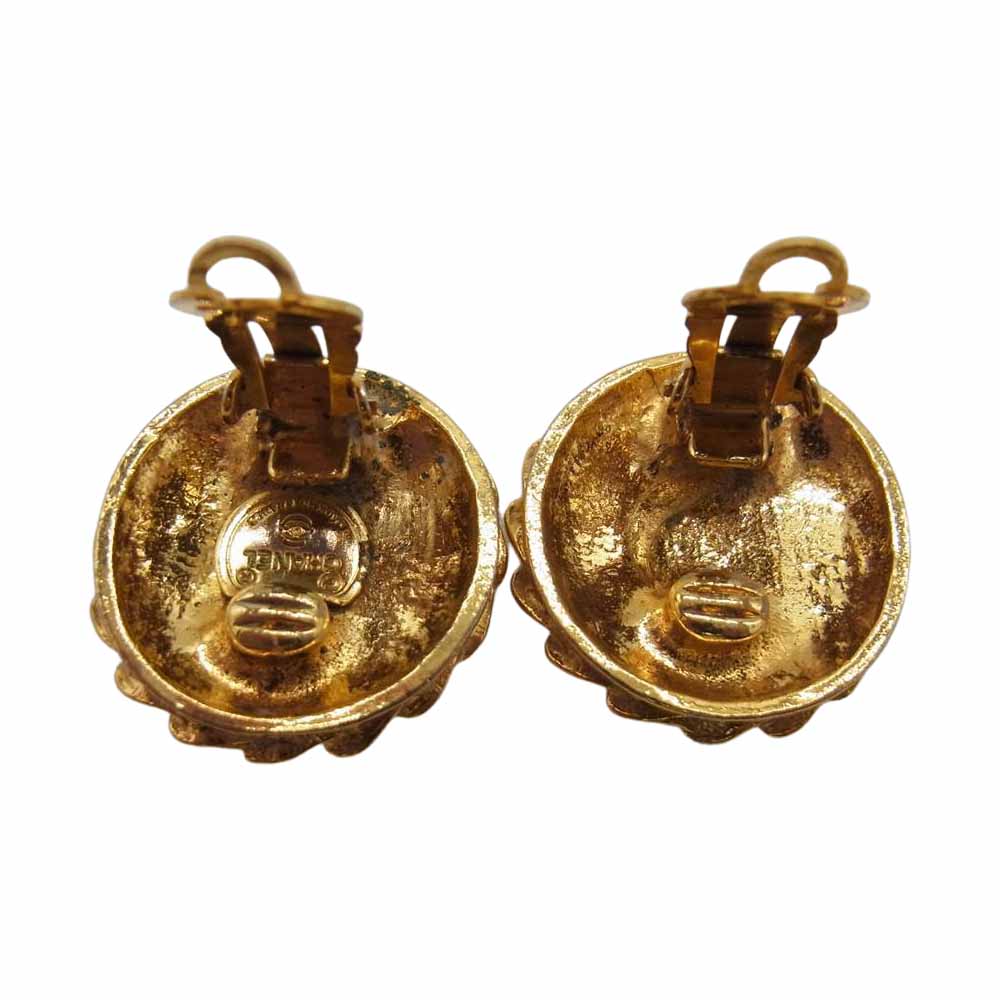 CHANEL シャネル マドモアゼル ラインストーン イヤリング ゴールド系【中古】