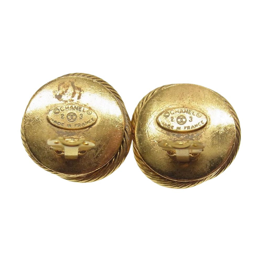 CHANEL シャネル グリーン カラーストーン イヤリング ゴールド系 グリーン系【中古】