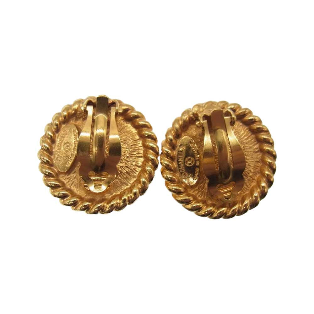 CHANEL シャネル GP ブルー カラーストーン イヤリング ゴールド系 ブルー系【中古】