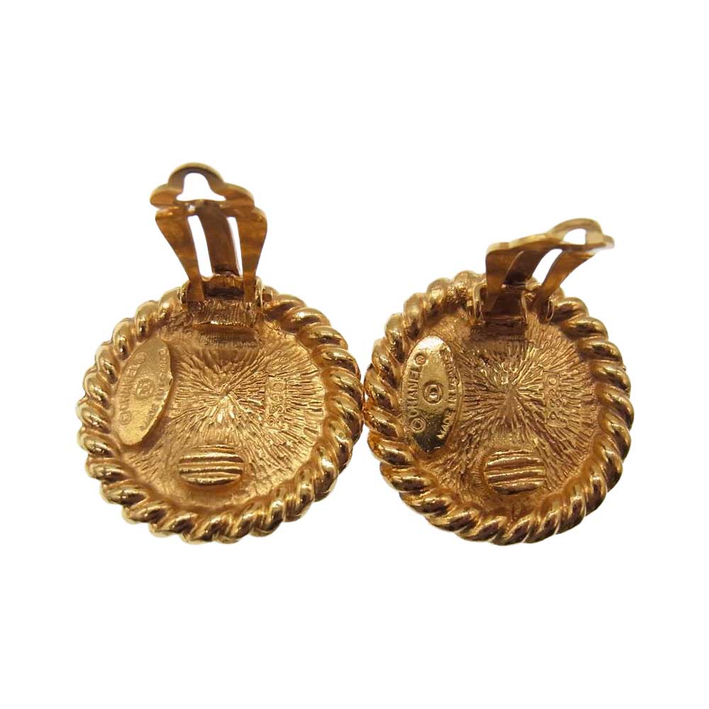 CHANEL シャネル GP ブルー カラーストーン イヤリング ゴールド系 ブルー系【中古】