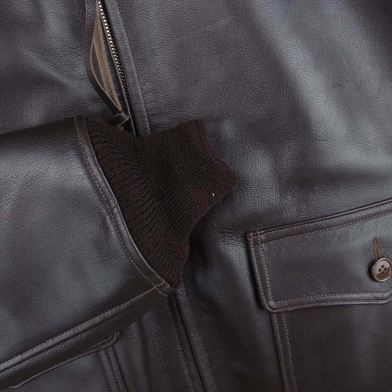 Buzz Rickson's バズリクソンズ BR80145 TYPE Leather Flight Jacket タイプ G-1 レザー フライト ジャケット ダークブラウン系 42【美品】【中古】