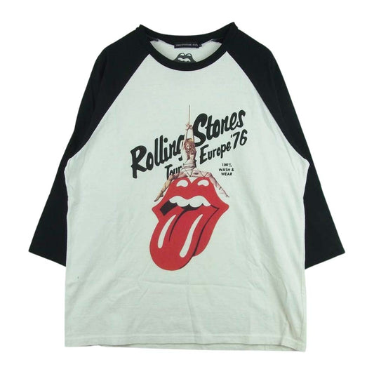 HYSTERIC GLAMOUR ヒステリックグラマー 20AW 06203CL03 THEE HYSTERIC XXX Rolling Stone ローリングストーンズ ラグラン カットソー ブラック系 ホワイト系 L【美品】【中古】