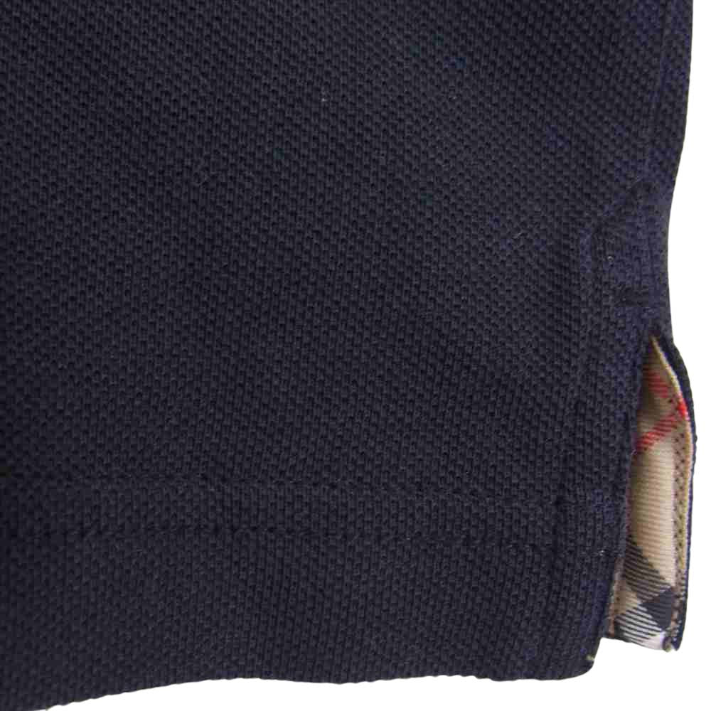 BURBERRY バーバリー LONDON ノヴァチェックパイピンズ ポロ シャツ  ネイビー系 S【新古品】【未使用】【中古】