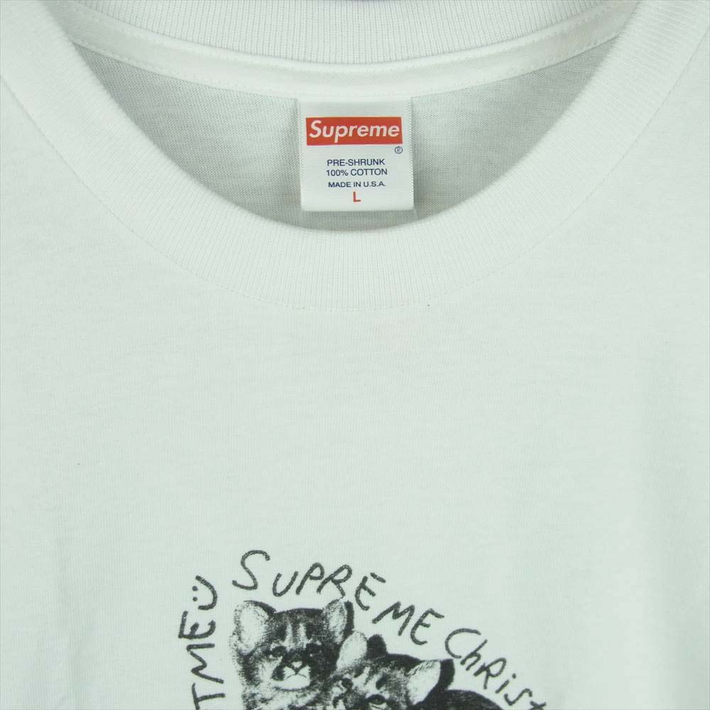 Supreme シュプリーム 19AW Eat Me Tee 猫 ネコ プリント 半袖 Tシャツ ホワイト系 L【新古品】【未使用】【中古】