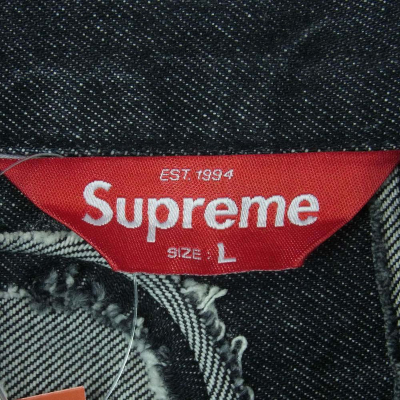 Supreme シュプリーム 22SS Inset Logo Denim Trucker Jacket インセント ロゴ デニム トラッカー ジャケット グレー系 L【新古品】【未使用】【中古】