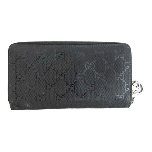 GUCCI グッチ GG インプリメ ラウンドジップ 長財布 ブラック系【中古】