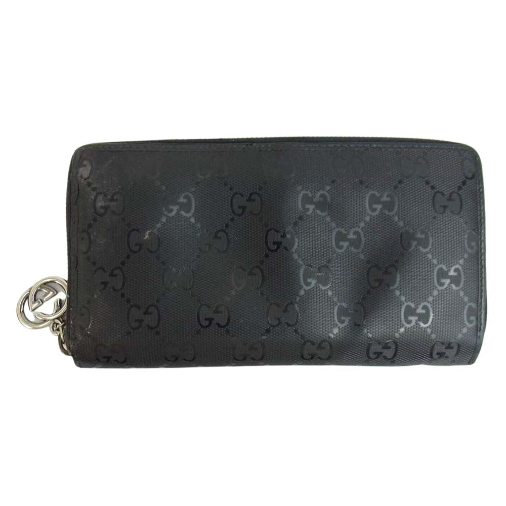 GUCCI グッチ GG インプリメ ラウンドジップ 長財布 ブラック系【中古】