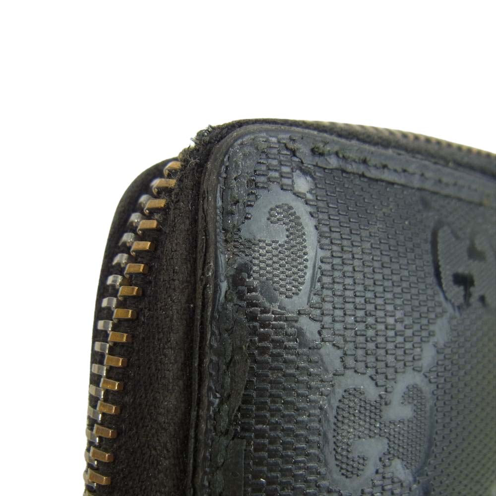 GUCCI グッチ GG インプリメ ラウンドジップ 長財布 ブラック系【中古】