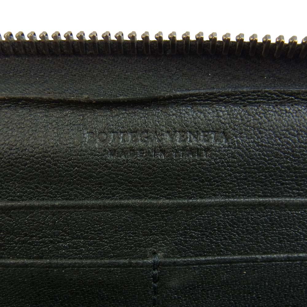 BOTTEGAVENETA ボッテガヴェネタ B05691186M イントレチャート ラウンドジップ ウォレット ダークブラウン系【中古】