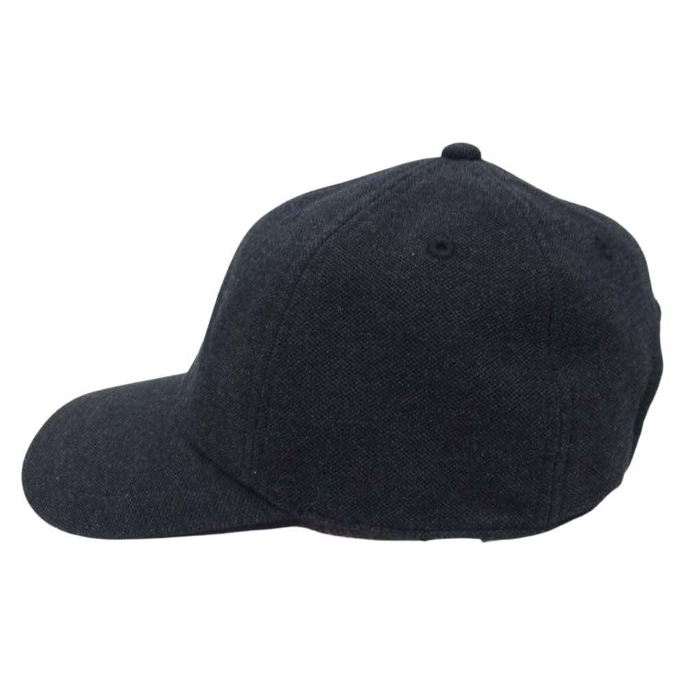 LACOSTE ラコステ CLM1064 ロゴ刺繍 鹿の子 スナップバックキャップ ブラック系【新古品】【未使用】【中古】