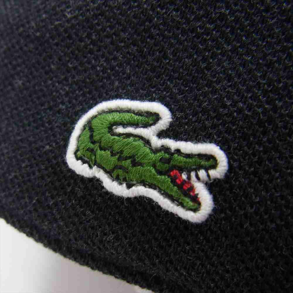 LACOSTE ラコステ CLM1064 ロゴ刺繍 鹿の子 スナップバックキャップ ブラック系【新古品】【未使用】【中古】