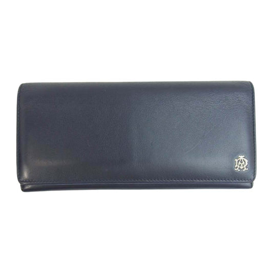 Dunhill ダンヒル L2XR10N 長財布 メンズ リーブス REEVES コートウォレット ネイビー系【中古】