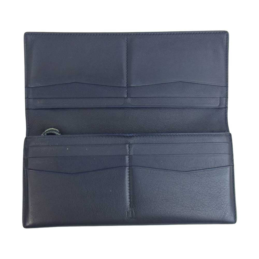 Dunhill ダンヒル L2XR10N 長財布 メンズ リーブス REEVES コートウォレット ネイビー系【中古】