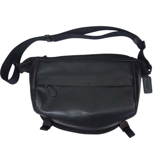 COACH コーチ F72234-BLK メンズ テレイン パック パーフォレーテッド レザー ボディバッグ  ブラック系【中古】