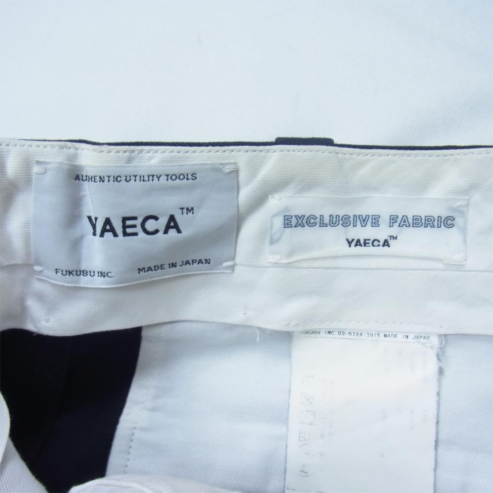 YAECA ヤエカ 176104 CHINO CLOTH PANTS WIDE TAPERED ワイドテーパード チノパンツ ダークネイビー系 32【中古】