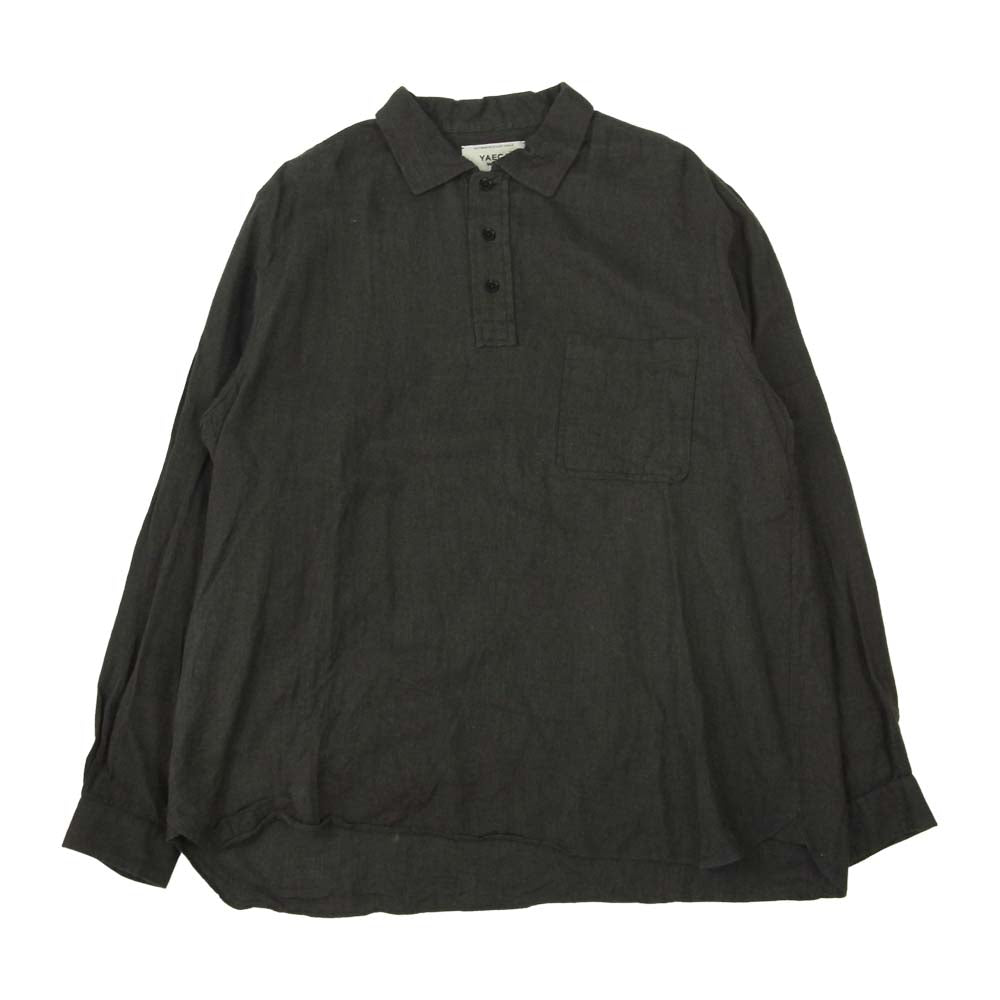 YAECA ヤエカ 47153 コットンラミー プルオーバー 長袖 シャツ チャコール系 2【中古】