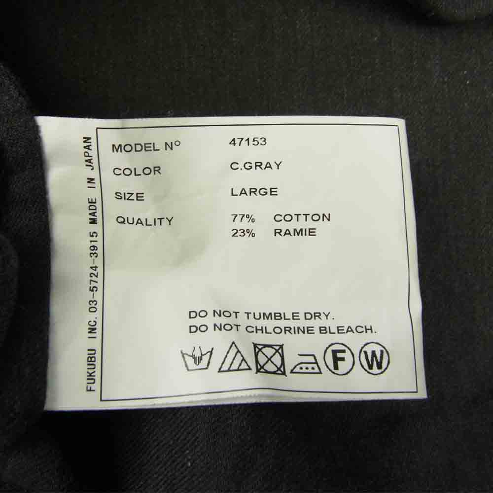 YAECA ヤエカ 47153 コットンラミー プルオーバー 長袖 シャツ チャコール系 2【中古】