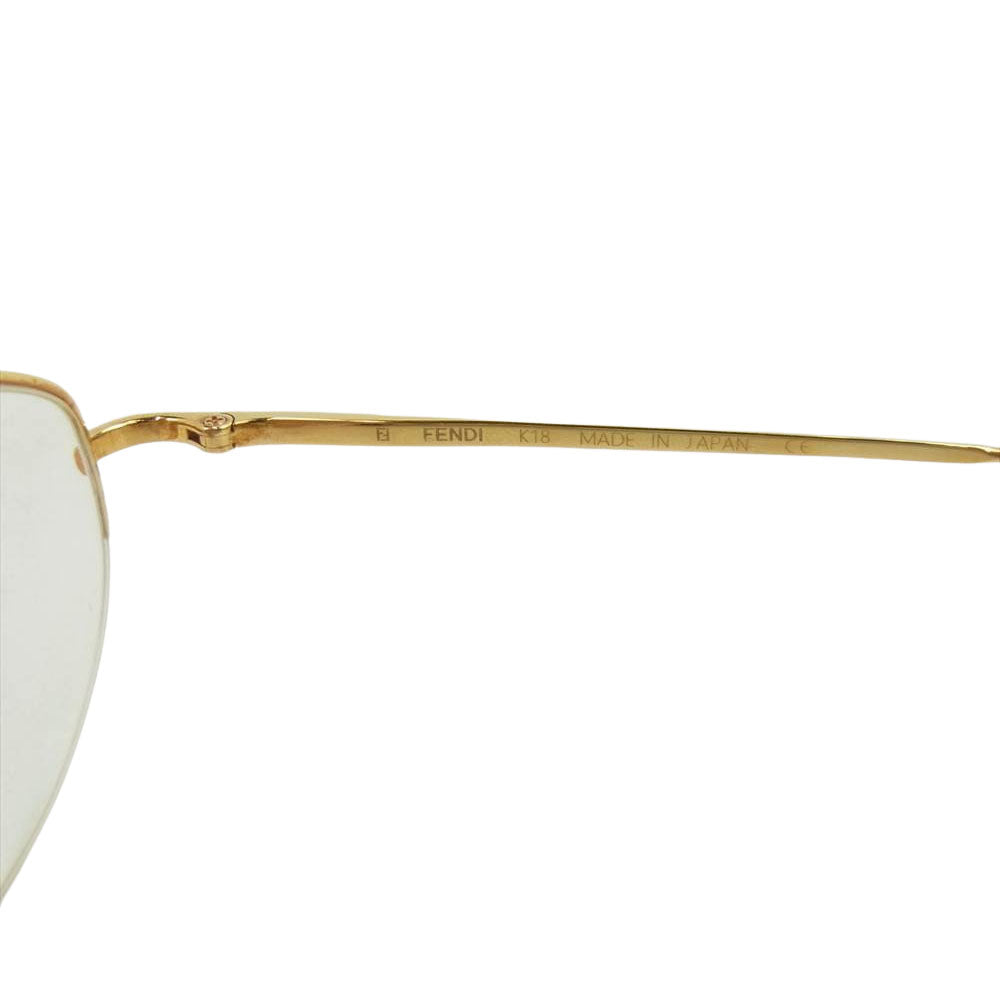 FENDI フェンディ 度入り アイウェア ゴールド系【中古】