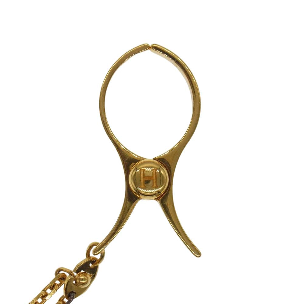 HERMES エルメス グローブホルダー クリップ ゴールド系【中古】