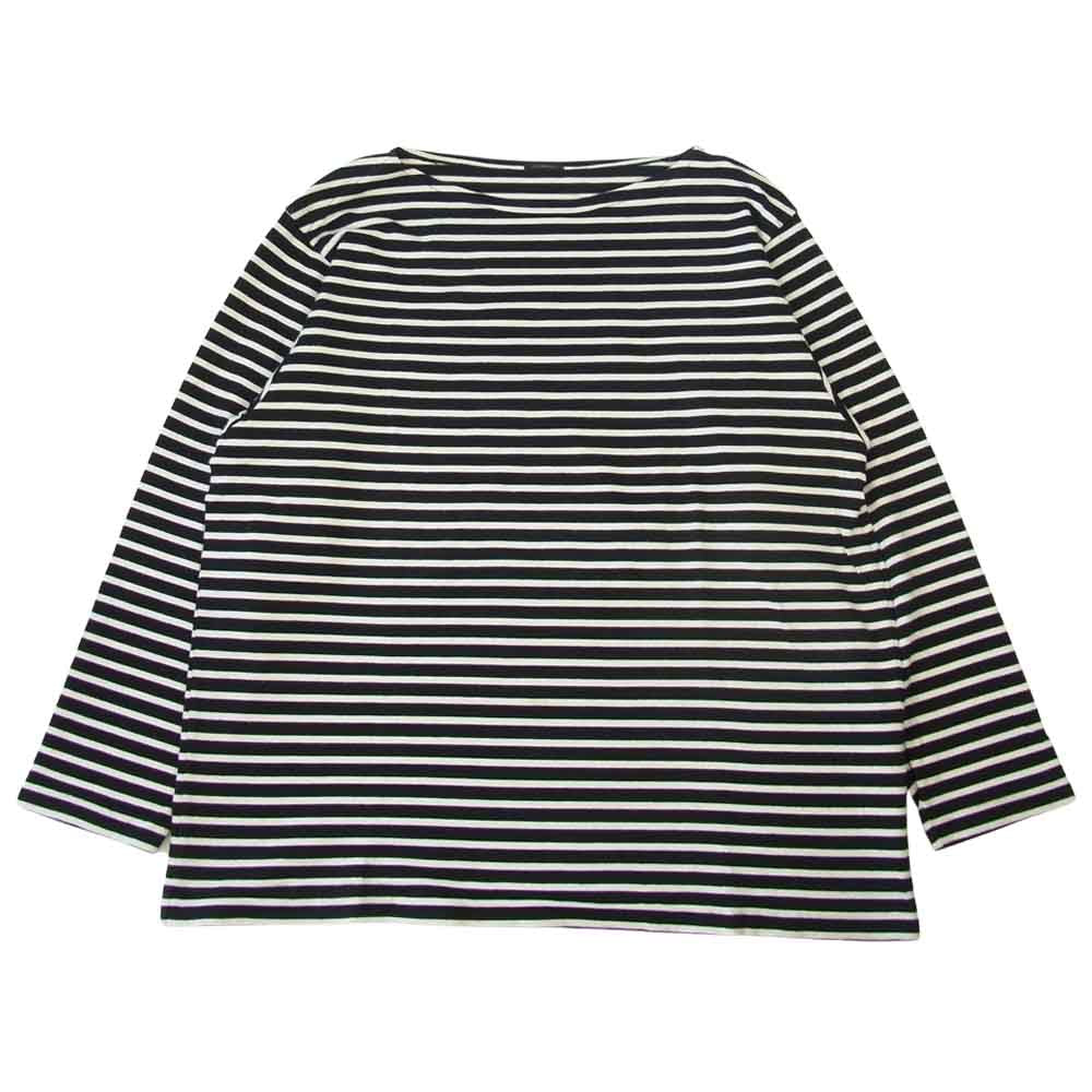 COMOLI コモリ 18SS M01-05004 バスクシャツ ボートネック ボーダー カットソー 長袖 Tシャツ ネイビー系 ホワイト系 2【中古】