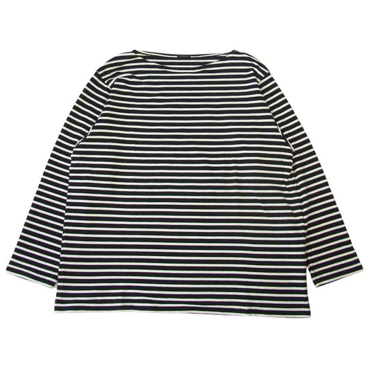 COMOLI コモリ 18SS M01-05004 バスクシャツ ボートネック ボーダー カットソー 長袖 Tシャツ ネイビー系 ホワイト系 2【中古】