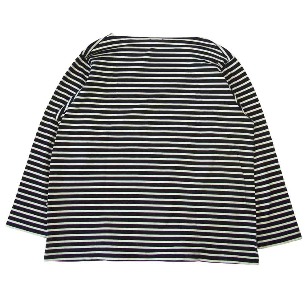 COMOLI コモリ 18SS M01-05004 バスクシャツ ボートネック ボーダー カットソー 長袖 Tシャツ ネイビー系 ホワイト系 2【中古】